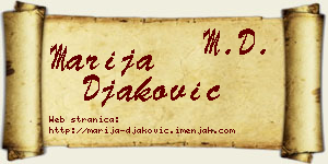 Marija Đaković vizit kartica
